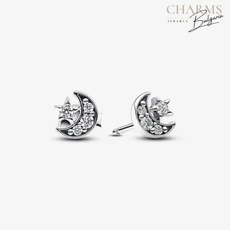 Луна и звезди - обеци