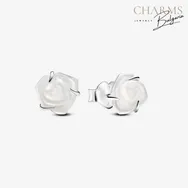 Бяла роза - обеци