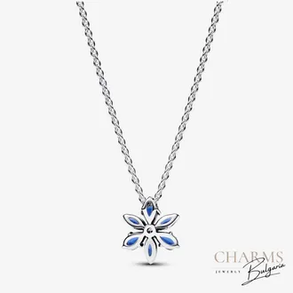 Красиво синьо цвете - колие