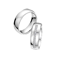 Брачни халки от бяло злато - Simplicity